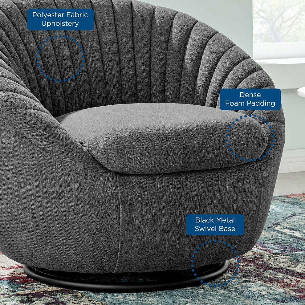Whirr Tufted Fabric Fabric Swivel Chair By Modway - EEI-5003 | Armchairs | Modishstore - 7