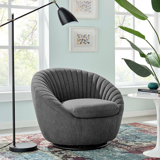 Whirr Tufted Fabric Fabric Swivel Chair By Modway - EEI-5003 | Armchairs | Modishstore - 1