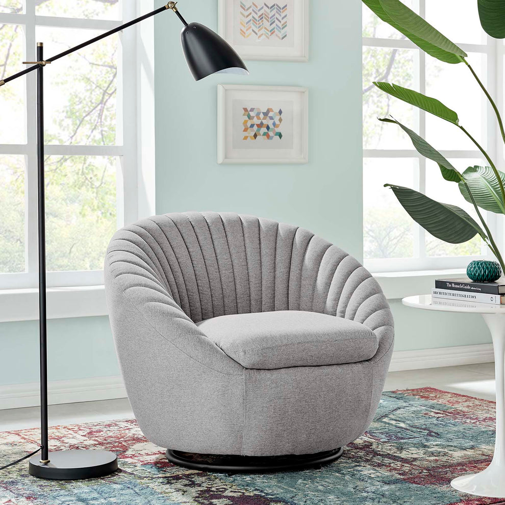 Whirr Tufted Fabric Fabric Swivel Chair By Modway - EEI-5003 | Armchairs | Modishstore - 8