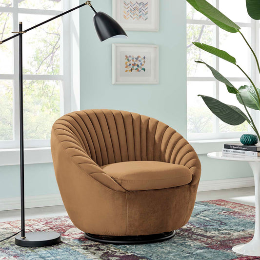 Whirr Tufted Performance Velvet Performance Velvet Swivel Chair By Modway - EEI-5004 | Armchairs | Modishstore - 1