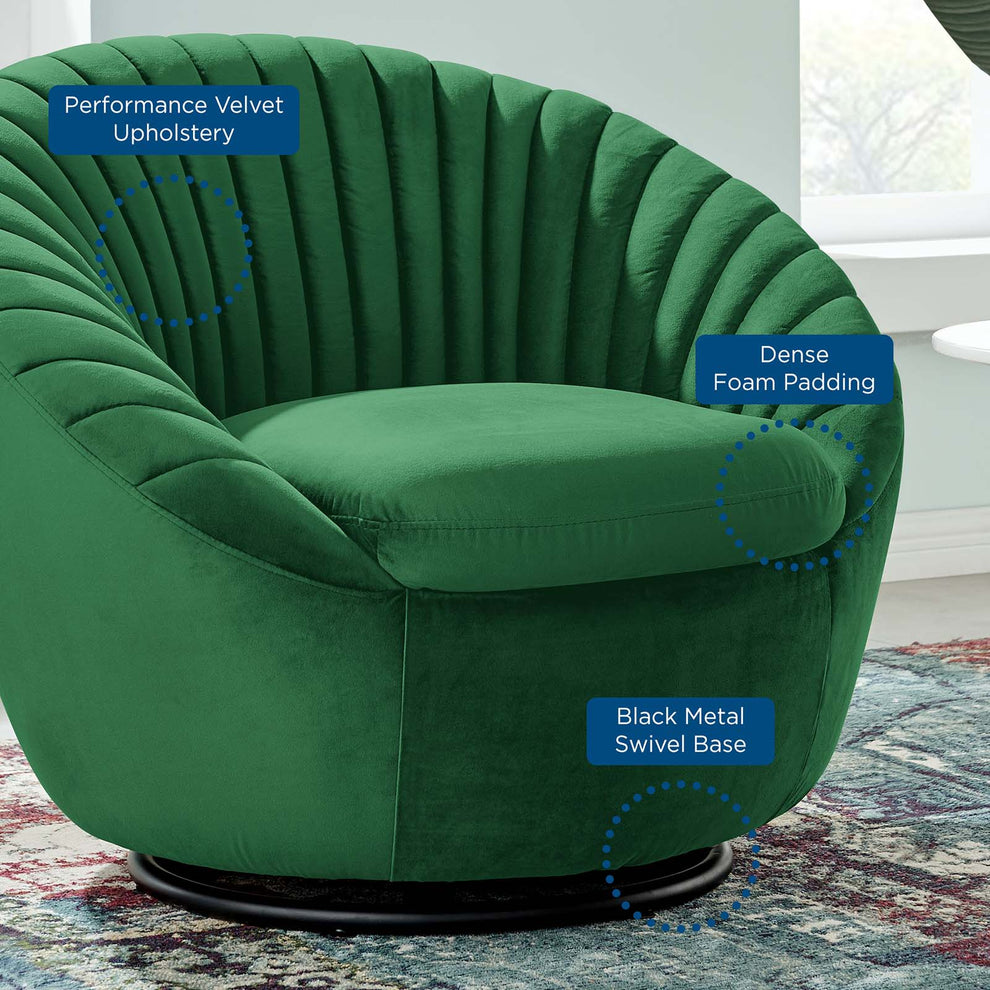 Whirr Tufted Performance Velvet Performance Velvet Swivel Chair By Modway - EEI-5004 | Armchairs | Modishstore - 13