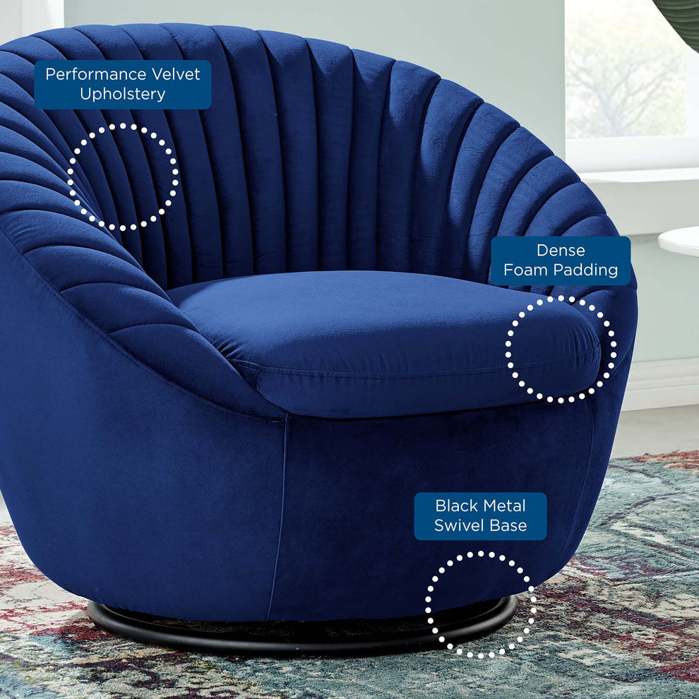Whirr Tufted Performance Velvet Performance Velvet Swivel Chair By Modway - EEI-5004 | Armchairs | Modishstore - 27