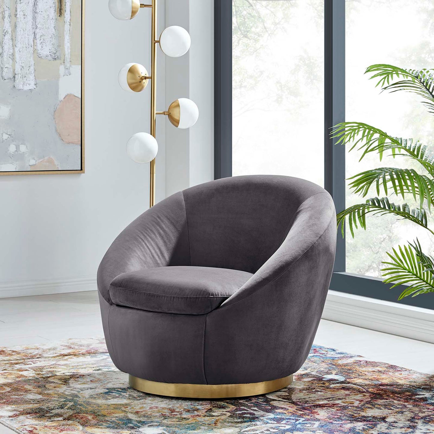 Buttercup Performance Velvet Performance Velvet Swivel Chair By Modway - EEI-5005 | Armchairs | Modishstore - 14