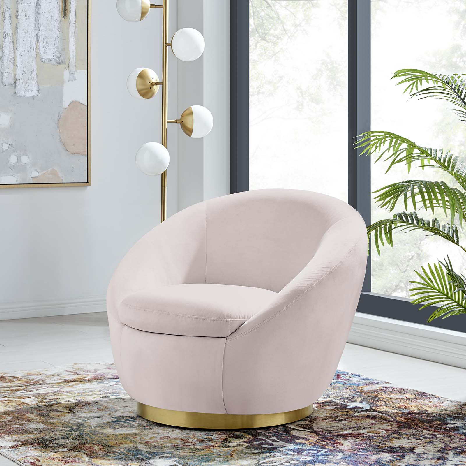 Buttercup Performance Velvet Performance Velvet Swivel Chair By Modway - EEI-5005 | Armchairs | Modishstore - 28