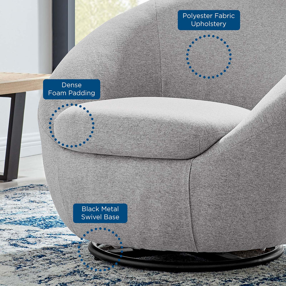 Buttercup Fabric Upholstered Upholstered Fabric Swivel Chair By Modway - EEI-5006 | Armchairs | Modishstore - 13