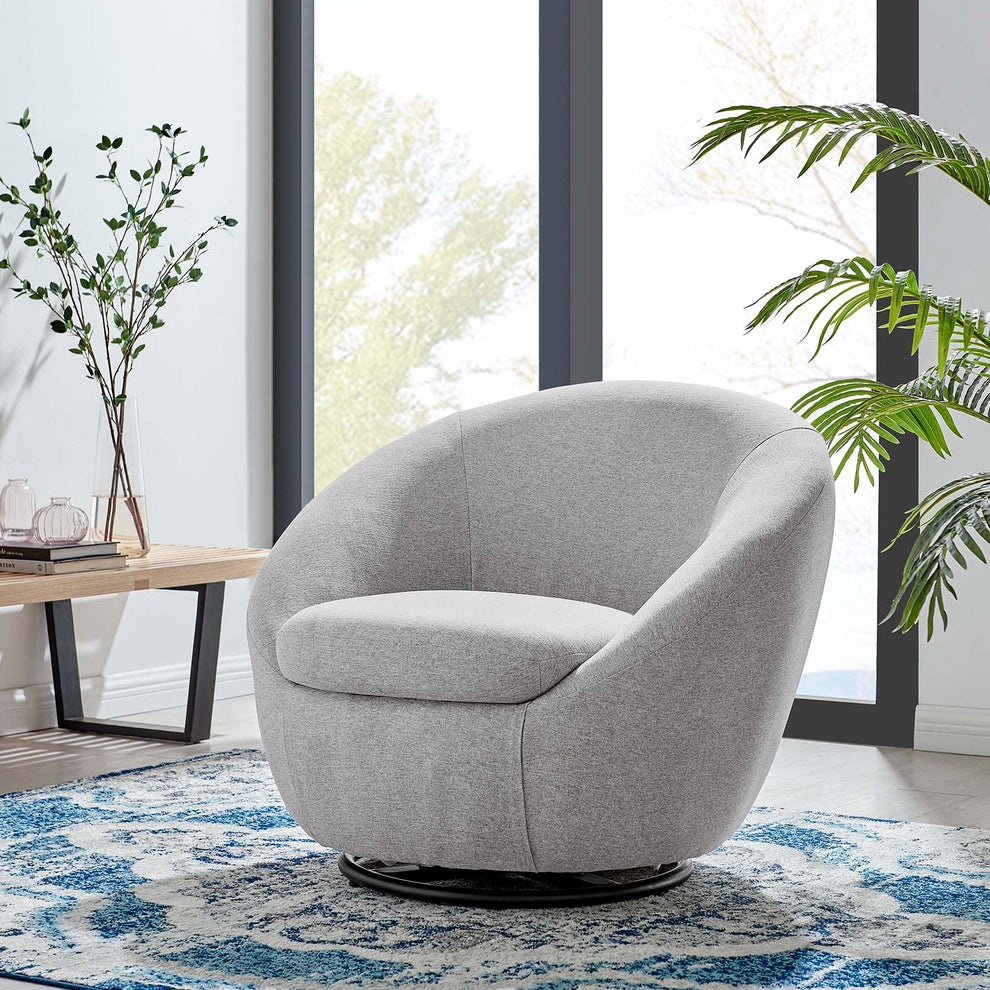 Buttercup Fabric Upholstered Upholstered Fabric Swivel Chair By Modway - EEI-5006 | Armchairs | Modishstore - 14