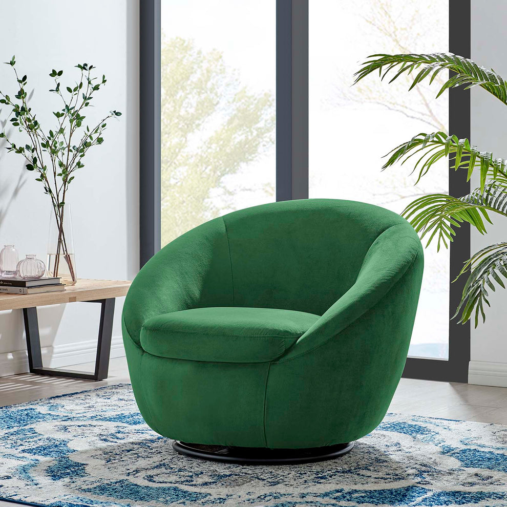 Buttercup Performance Velvet Performance Velvet Swivel Chair By Modway - EEI-5007 | Armchairs | Modishstore - 14