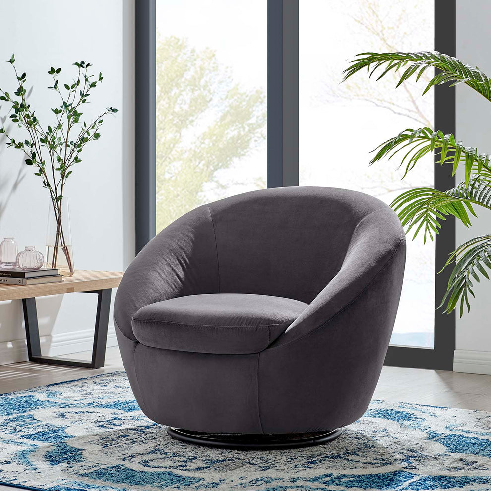 Buttercup Performance Velvet Performance Velvet Swivel Chair By Modway - EEI-5007 | Armchairs | Modishstore - 21