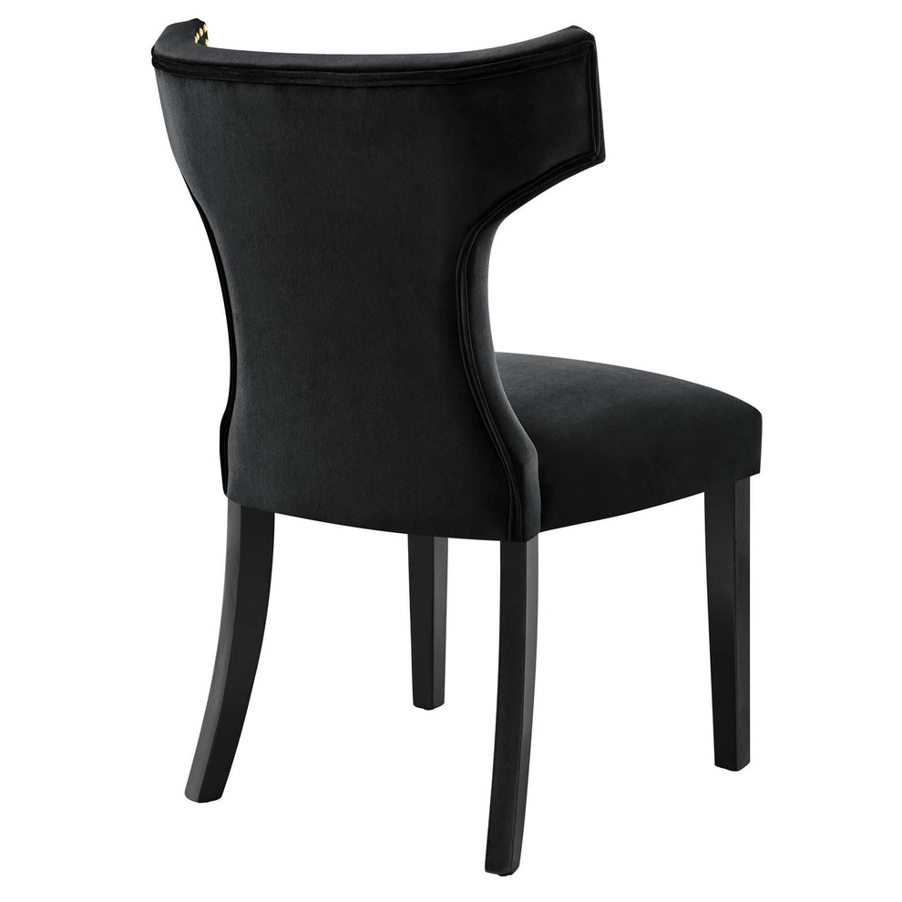 Curve Performance Velvet Dining Chairs - Set of 2 By Modway - EEI-5008 | Dining Chairs | Modishstore - 4