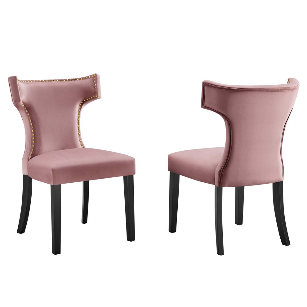 Curve Performance Velvet Dining Chairs - Set of 2 By Modway - EEI-5008 | Dining Chairs | Modishstore - 14