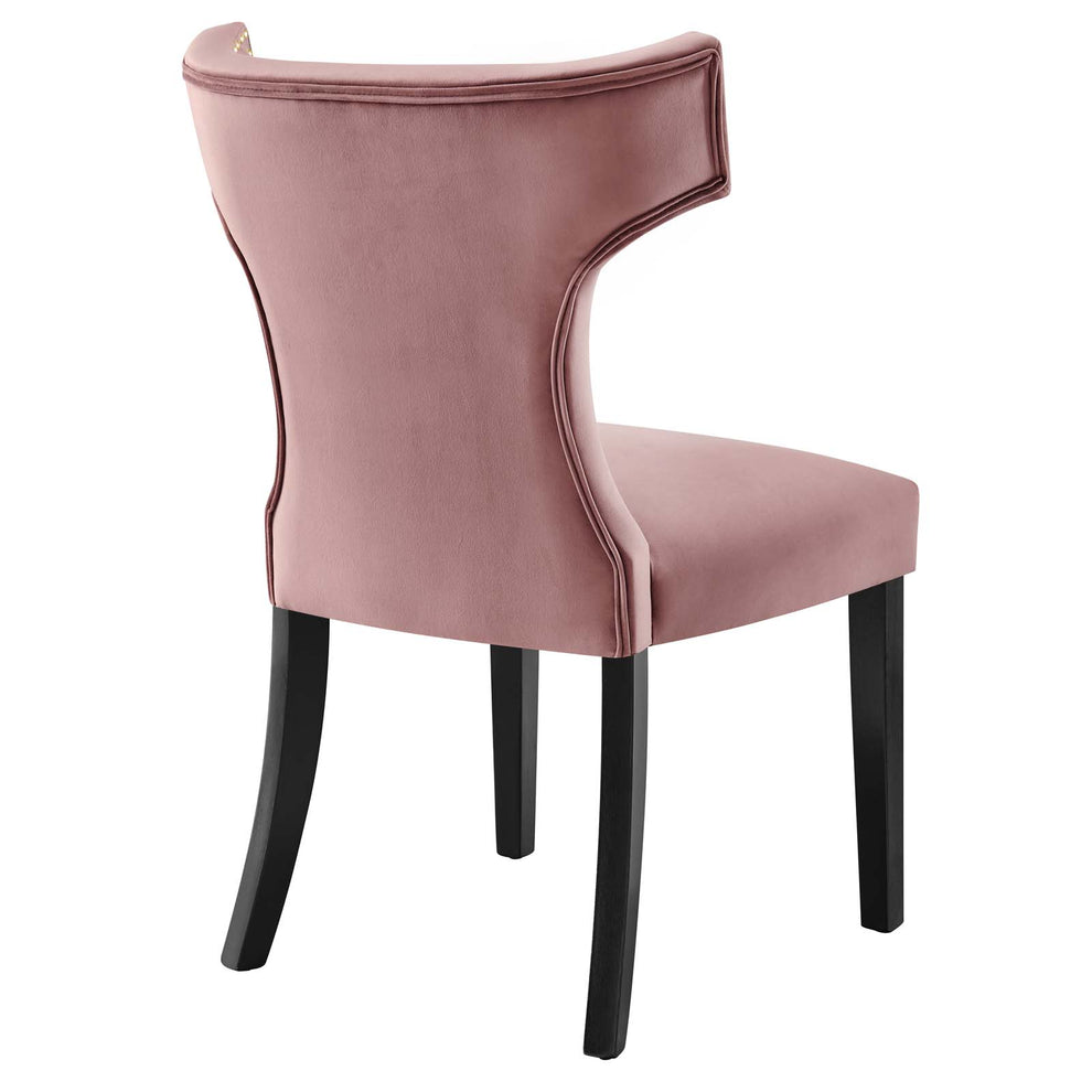 Curve Performance Velvet Dining Chairs - Set of 2 By Modway - EEI-5008 | Dining Chairs | Modishstore - 36