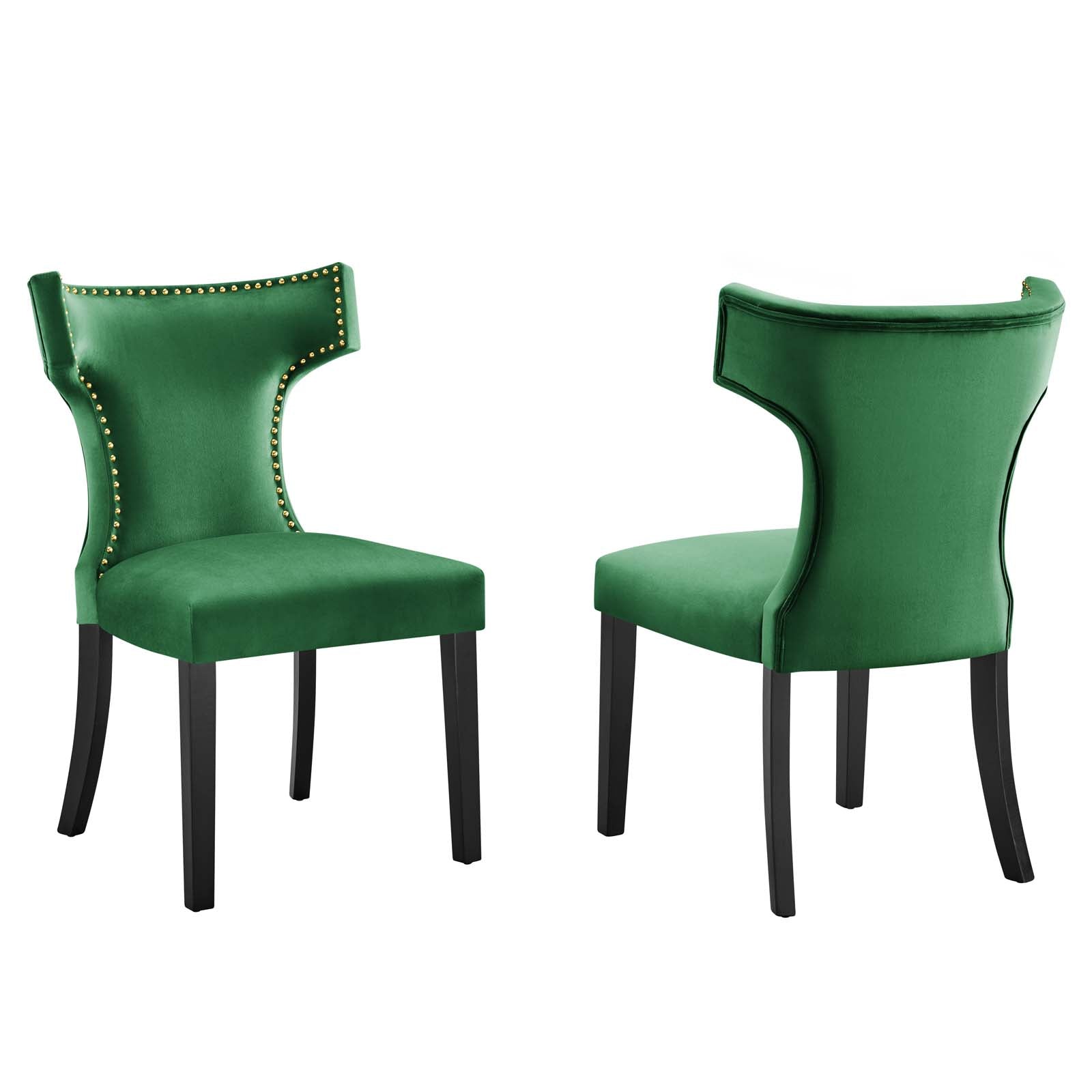 Curve Performance Velvet Dining Chairs - Set of 2 By Modway | Dining Chairs | Modishstore-15