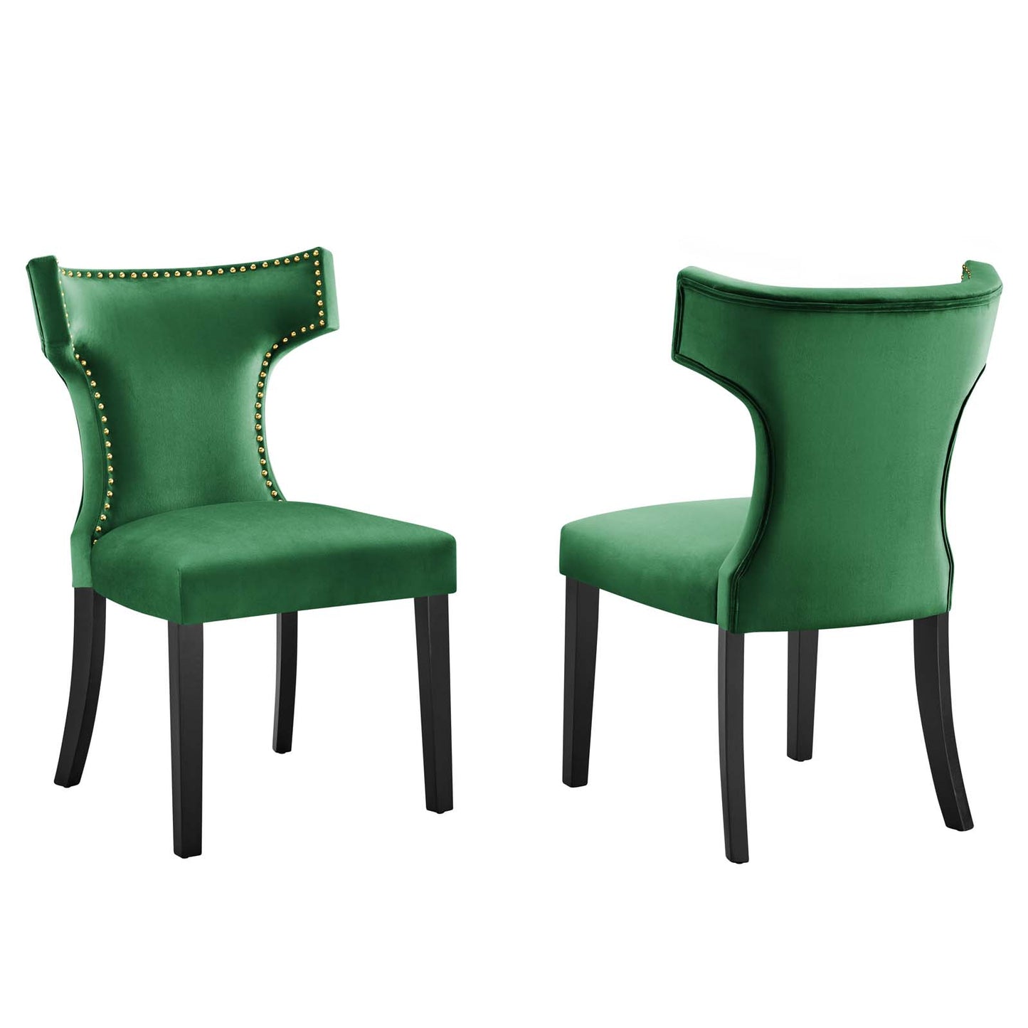 Curve Performance Velvet Dining Chairs - Set of 2 By Modway - EEI-5008 | Dining Chairs | Modishstore - 15