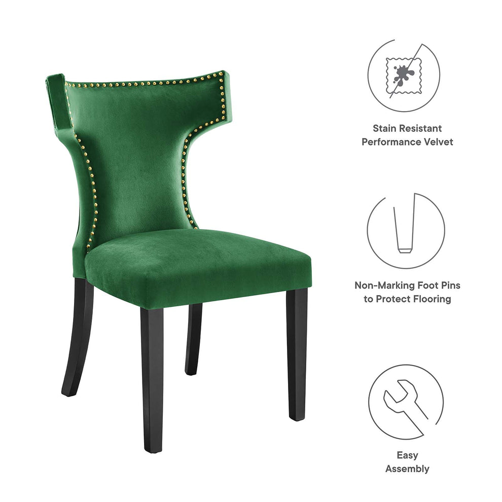 Curve Performance Velvet Dining Chairs - Set of 2 By Modway - EEI-5008 | Dining Chairs | Modishstore - 64