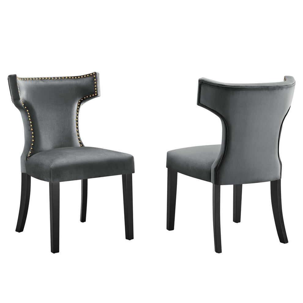 Curve Performance Velvet Dining Chairs - Set of 2 By Modway - EEI-5008 | Dining Chairs | Modishstore - 17