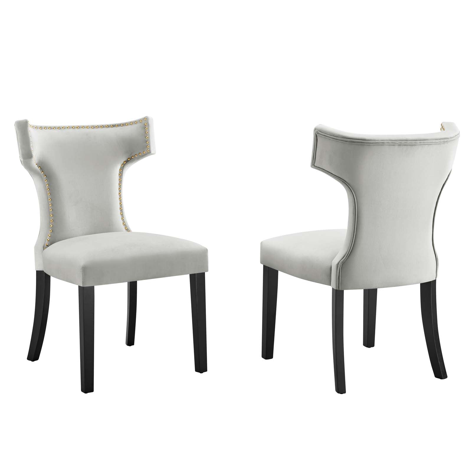 Curve Performance Velvet Dining Chairs - Set of 2 By Modway | Dining Chairs | Modishstore-12
