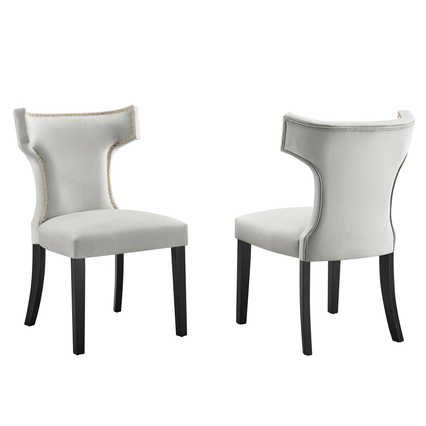 Curve Performance Velvet Dining Chairs - Set of 2 By Modway - EEI-5008 | Dining Chairs | Modishstore - 12