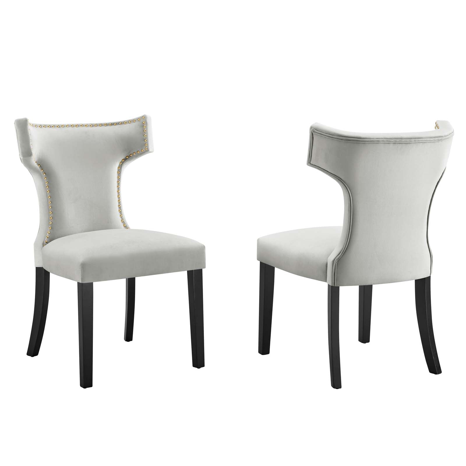 Curve Performance Velvet Dining Chairs - Set of 2 By Modway - EEI-5008 | Dining Chairs | Modishstore - 12