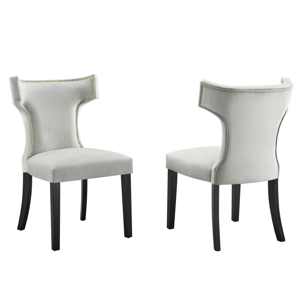 Curve Performance Velvet Dining Chairs - Set of 2 By Modway - EEI-5008 | Dining Chairs | Modishstore - 12