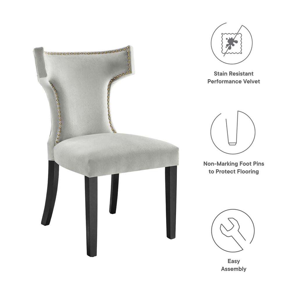 Curve Performance Velvet Dining Chairs - Set of 2 By Modway - EEI-5008 | Dining Chairs | Modishstore - 66