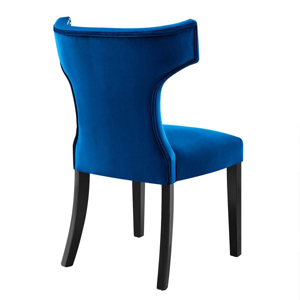 Curve Performance Velvet Dining Chairs - Set of 2 By Modway - EEI-5008 | Dining Chairs | Modishstore - 37