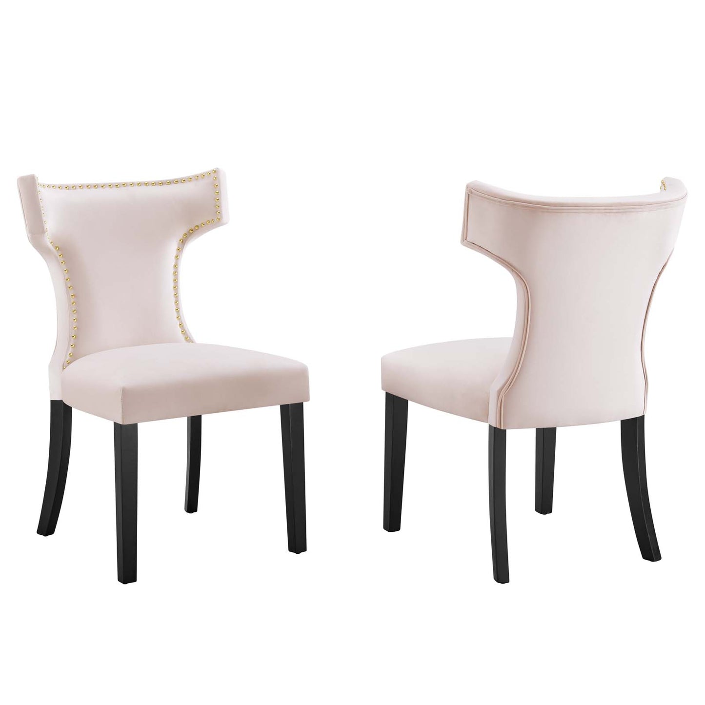 Curve Performance Velvet Dining Chairs - Set of 2 By Modway | Dining Chairs | Modishstore-11