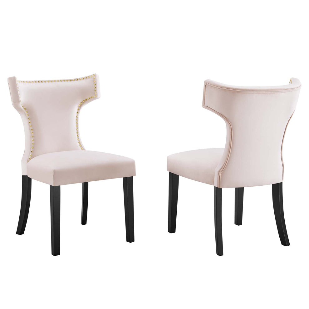 Curve Performance Velvet Dining Chairs - Set of 2 By Modway - EEI-5008 | Dining Chairs | Modishstore - 11