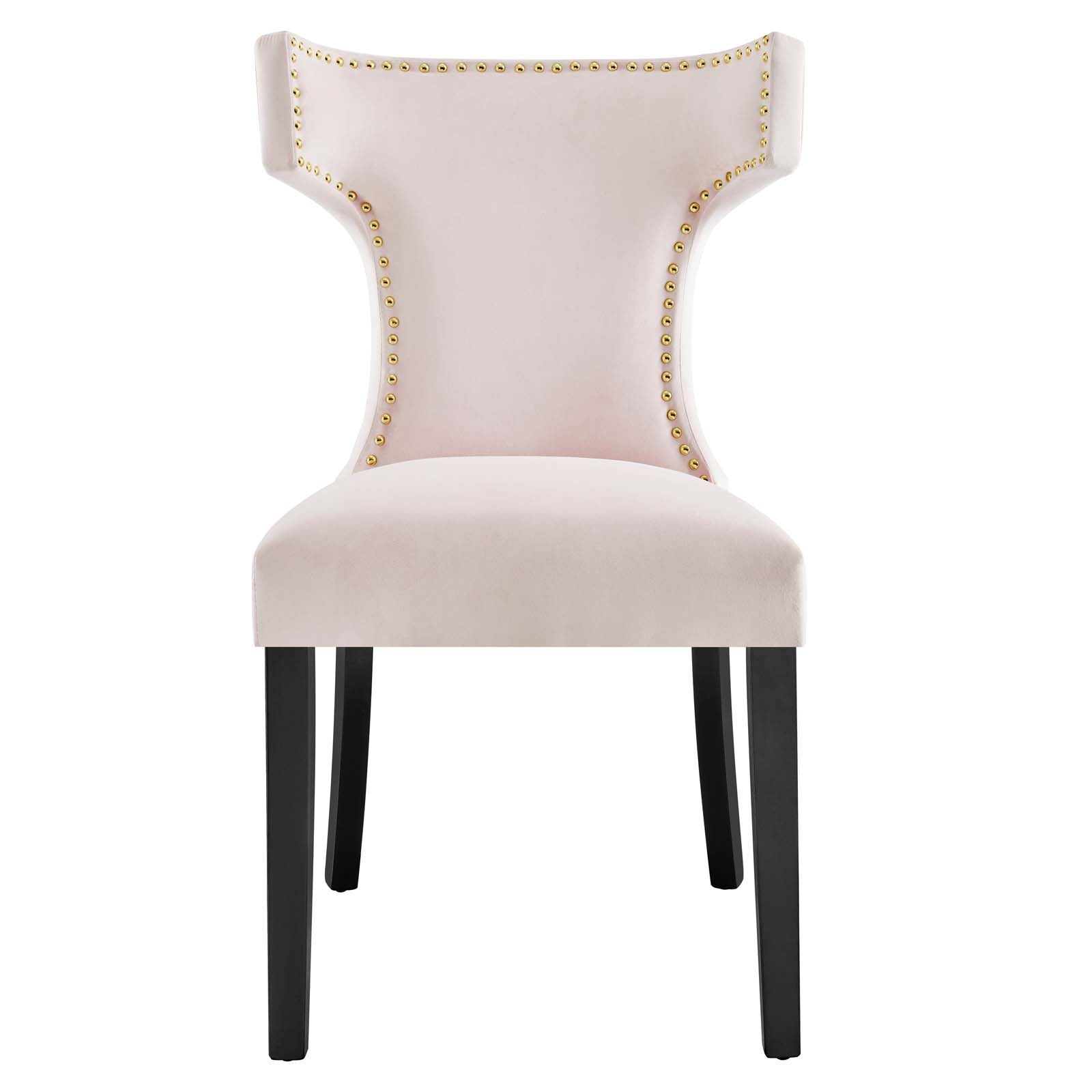 Curve Performance Velvet Dining Chairs - Set of 2 By Modway - EEI-5008 | Dining Chairs | Modishstore - 45
