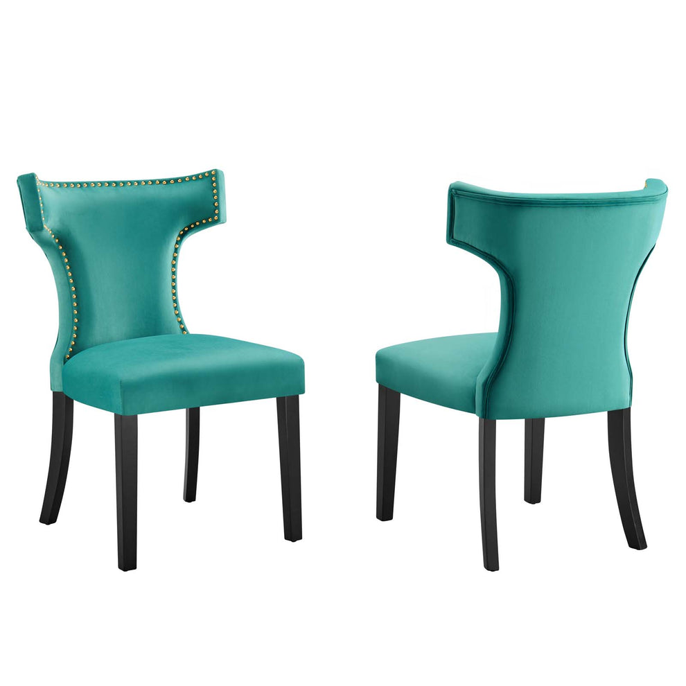 Curve Performance Velvet Dining Chairs - Set of 2 By Modway - EEI-5008 | Dining Chairs | Modishstore - 16