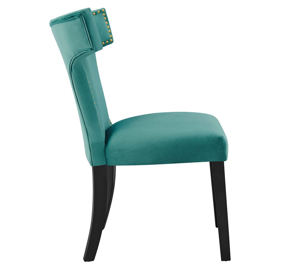 Curve Performance Velvet Dining Chairs - Set of 2 By Modway - EEI-5008 | Dining Chairs | Modishstore - 26