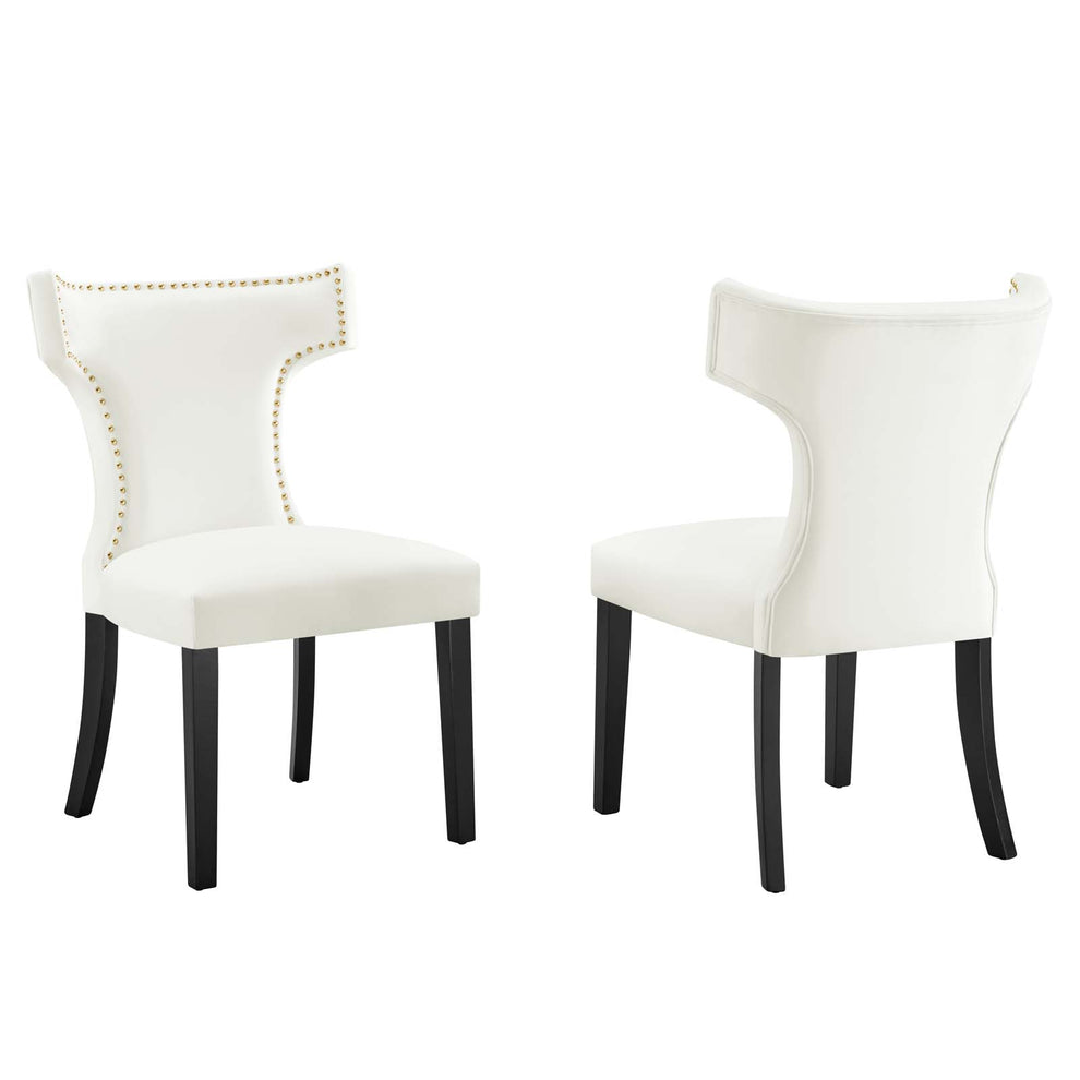 Curve Performance Velvet Dining Chairs - Set of 2 By Modway - EEI-5008 | Dining Chairs | Modishstore - 10
