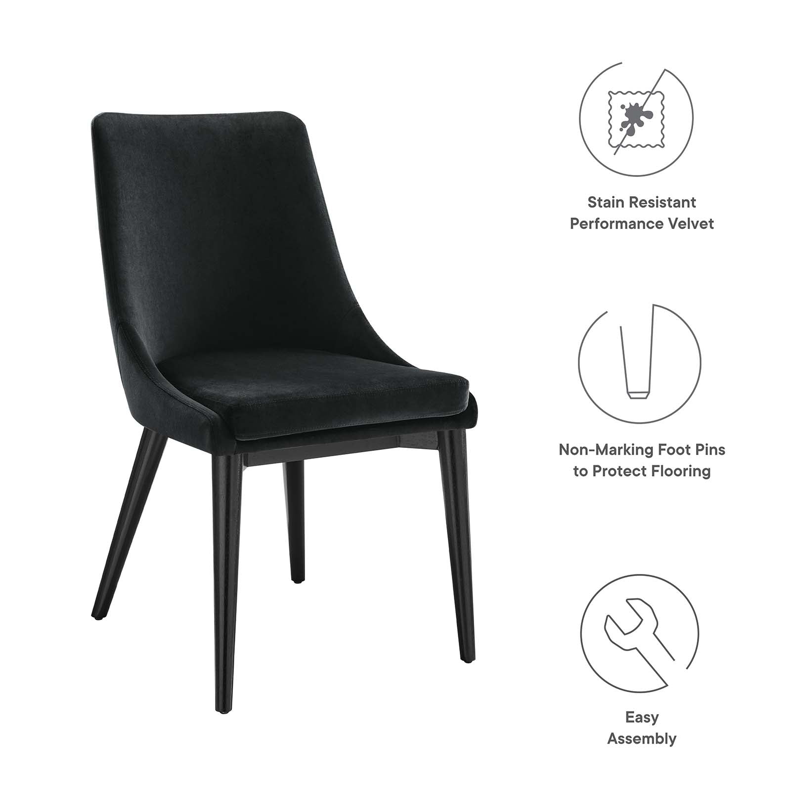 Viscount Performance Velvet Dining Chair By Modway | Dining Chairs | Modishstore-6