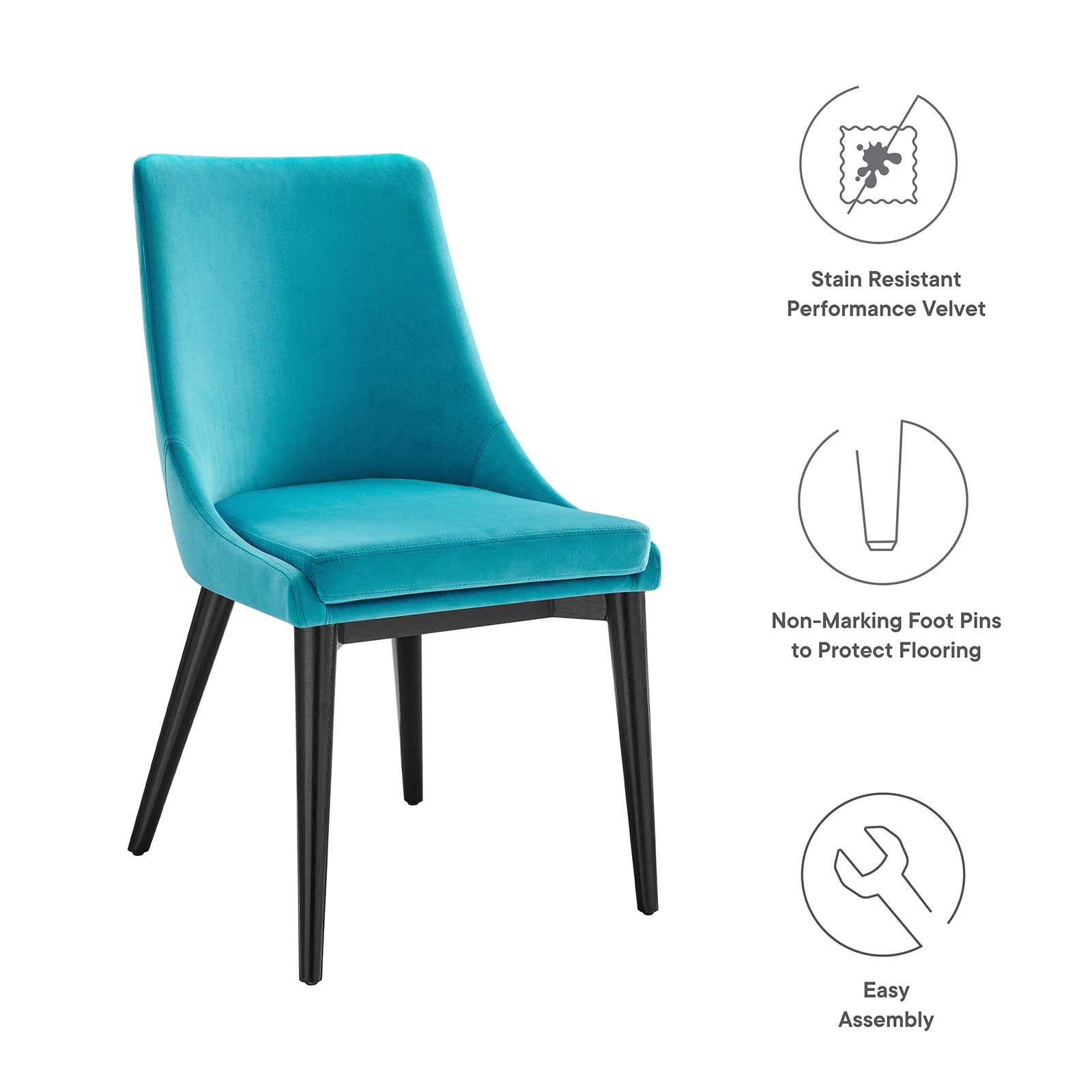 Viscount Performance Velvet Dining Chair By Modway | Dining Chairs | Modishstore-68