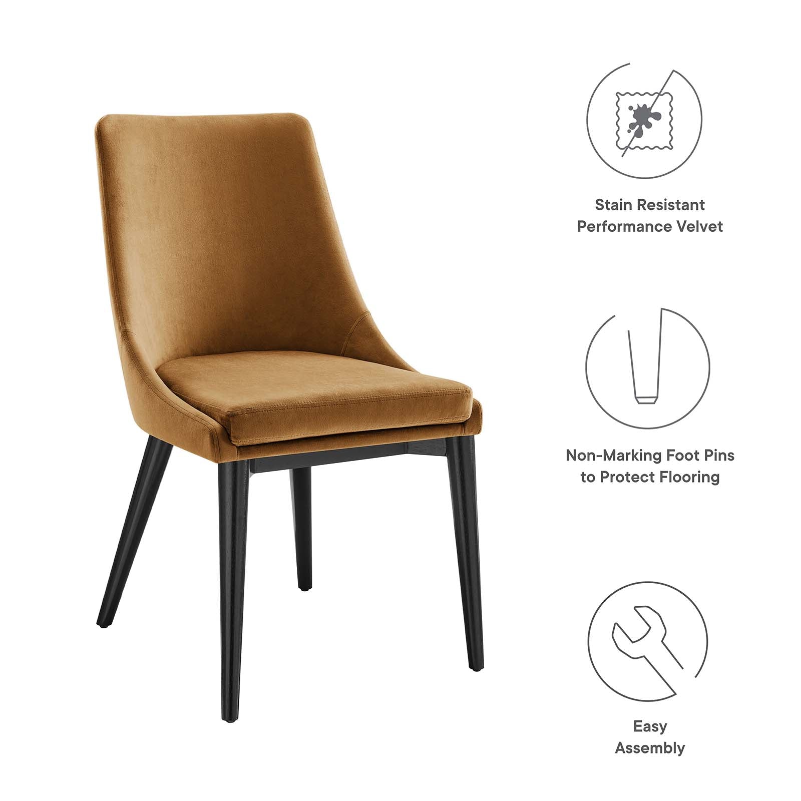Viscount Performance Velvet Dining Chair By Modway - EEI-5009 | Dining Chairs | Modishstore - 69