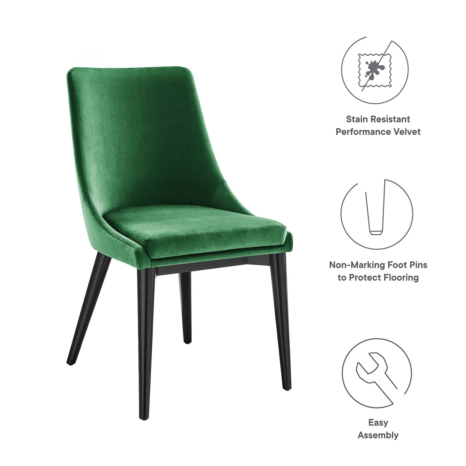 Viscount Performance Velvet Dining Chair By Modway - EEI-5009 | Dining Chairs | Modishstore - 71
