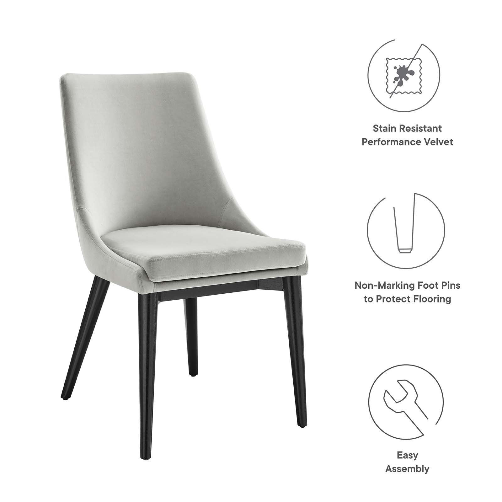 Viscount Performance Velvet Dining Chair By Modway | Dining Chairs | Modishstore-73