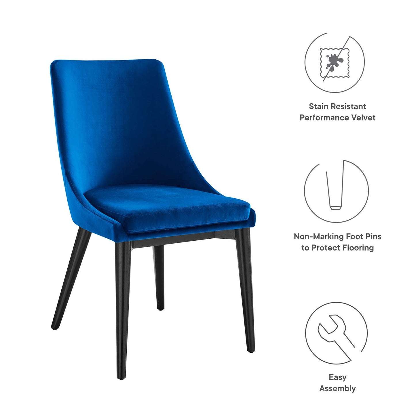 Viscount Performance Velvet Dining Chair By Modway | Dining Chairs | Modishstore-74