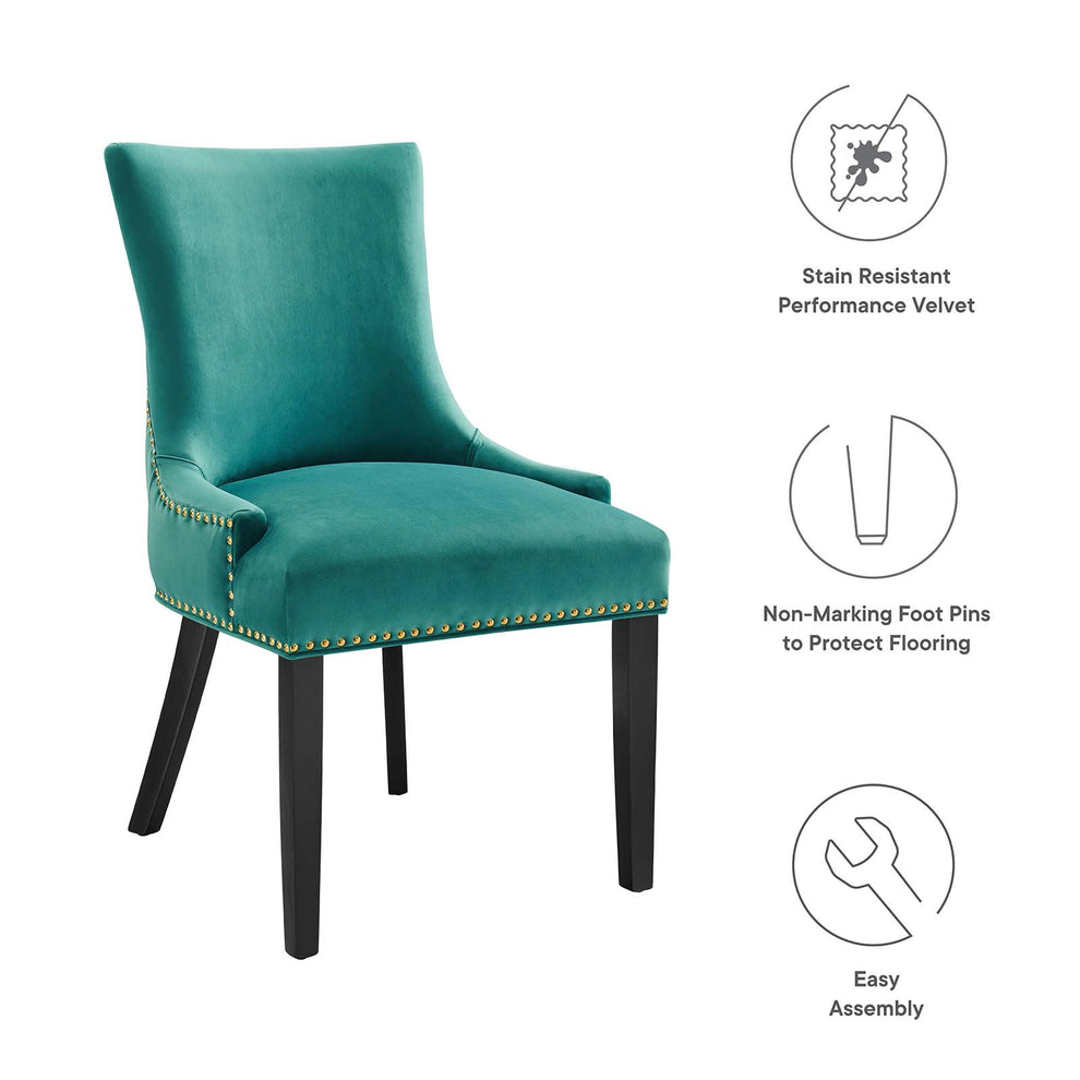Marquis Performance Velvet Dining Chairs - Set of 2 By Modway - EEI-5010 | Dining Chairs | Modishstore - 75
