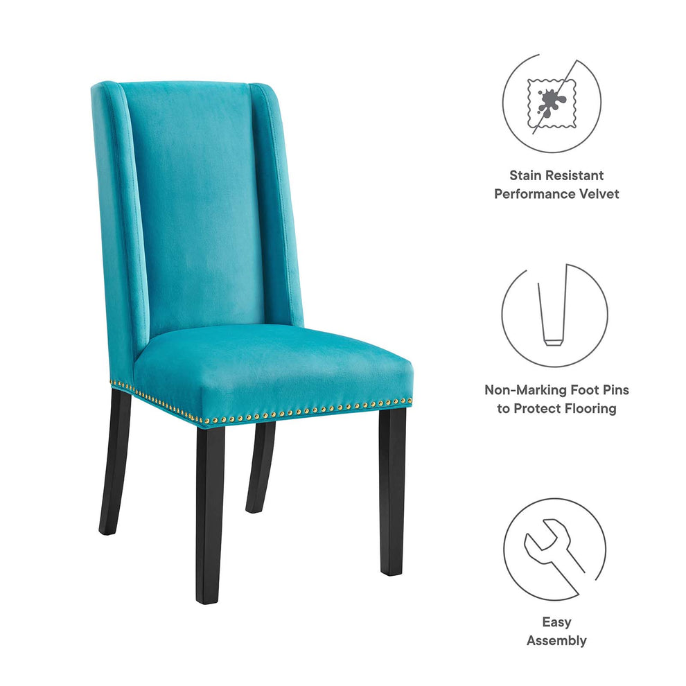 Baron Performance Velvet Dining Chairs - Set of 2 By Modway - EEI-5012 | Dining Chairs | Modishstore - 77