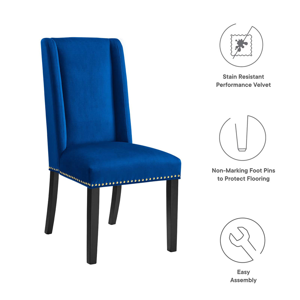 Baron Performance Velvet Dining Chairs - Set of 2 By Modway - EEI-5012 | Dining Chairs | Modishstore - 83