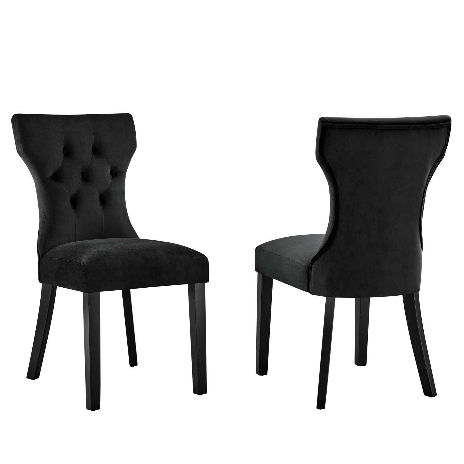 Silhouette Performance Velvet Dining Chairs - Set of 2 By Modway - EEI-5014 | Dining Chairs | Modishstore - 1