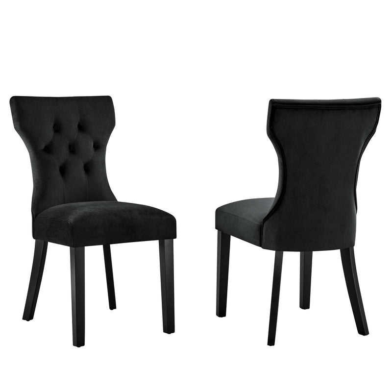 Silhouette Performance Velvet Dining Chairs - Set of 2 By Modway | Dining Chairs | Modishstore
