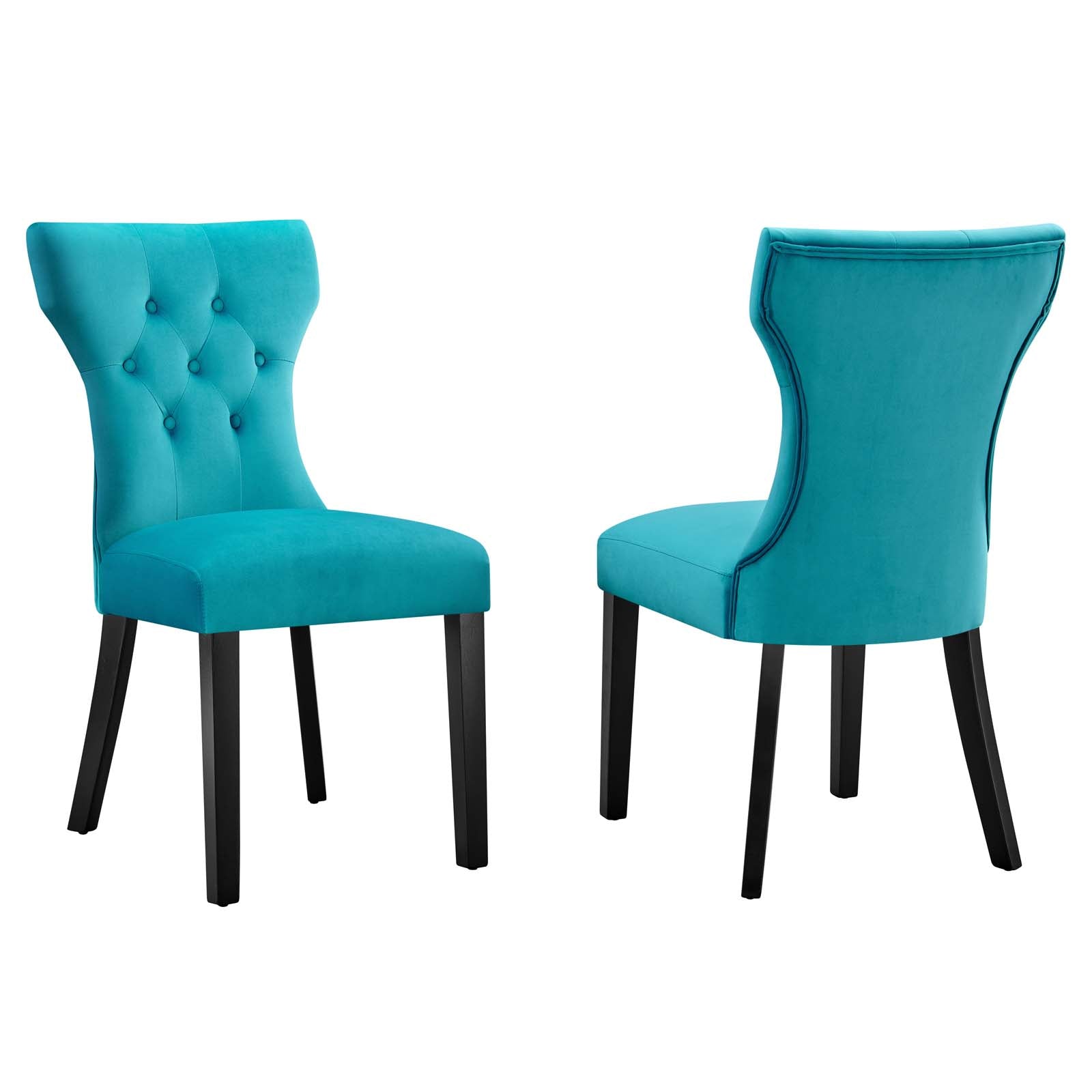 Silhouette Performance Velvet Dining Chairs - Set of 2 By Modway - EEI-5014 | Dining Chairs | Modishstore - 16