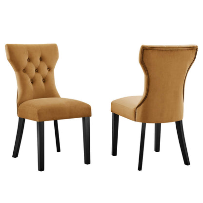 Silhouette Performance Velvet Dining Chairs - Set of 2 By Modway - EEI-5014 | Dining Chairs | Modishstore - 23