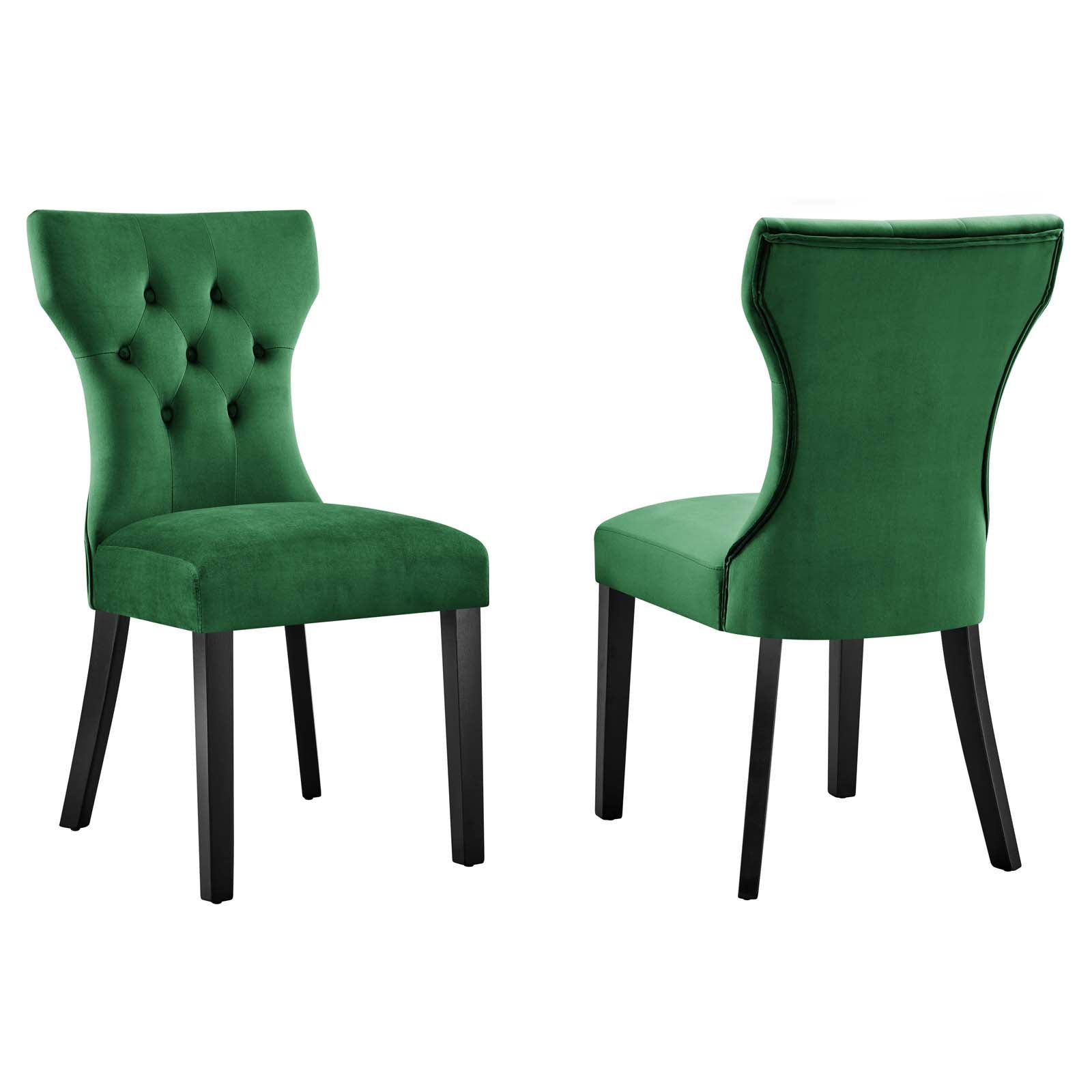 Silhouette Performance Velvet Dining Chairs - Set of 2 By Modway | Dining Chairs | Modishstore-40