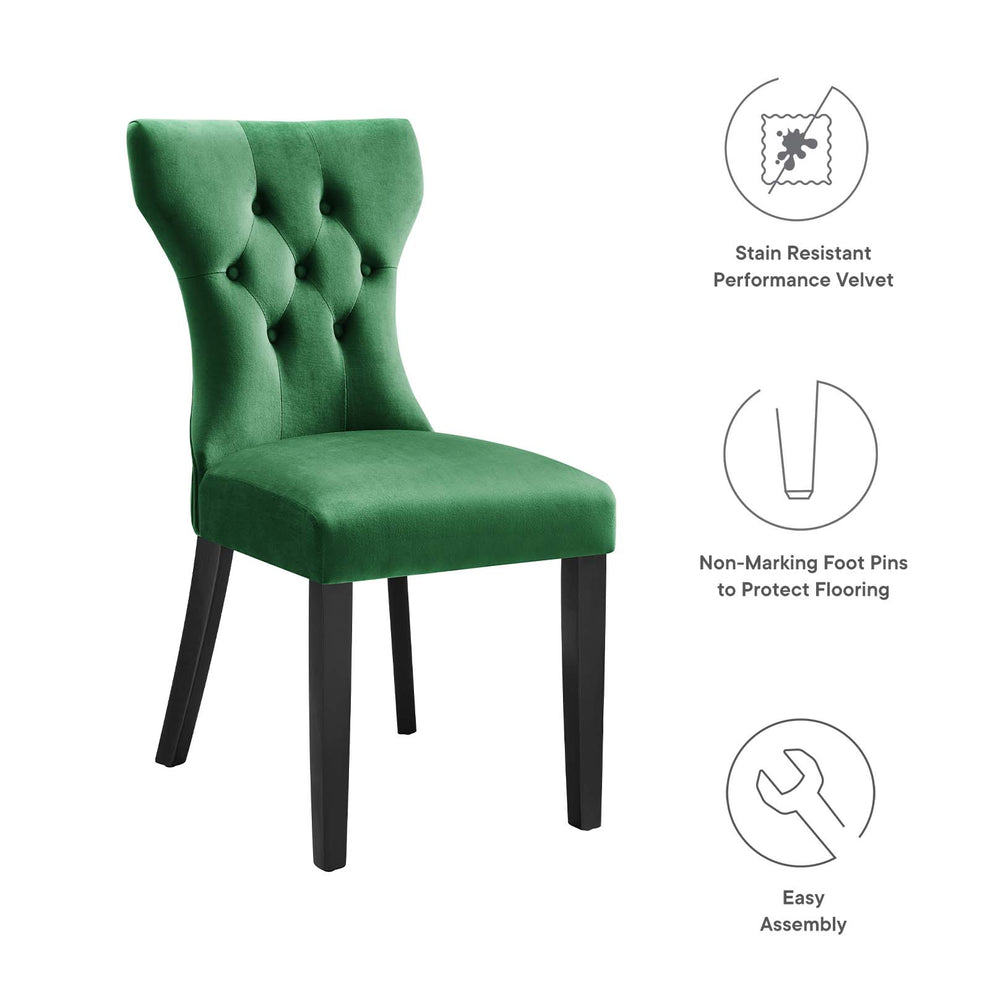 Silhouette Performance Velvet Dining Chairs - Set of 2 By Modway - EEI-5014 | Dining Chairs | Modishstore - 38