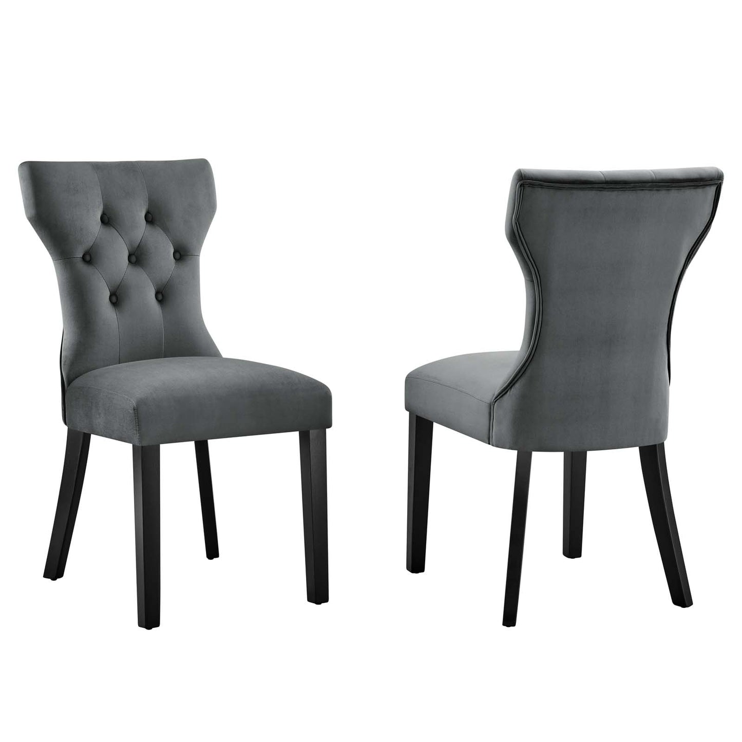 Silhouette Performance Velvet Dining Chairs - Set of 2 By Modway - EEI-5014 | Dining Chairs | Modishstore - 48