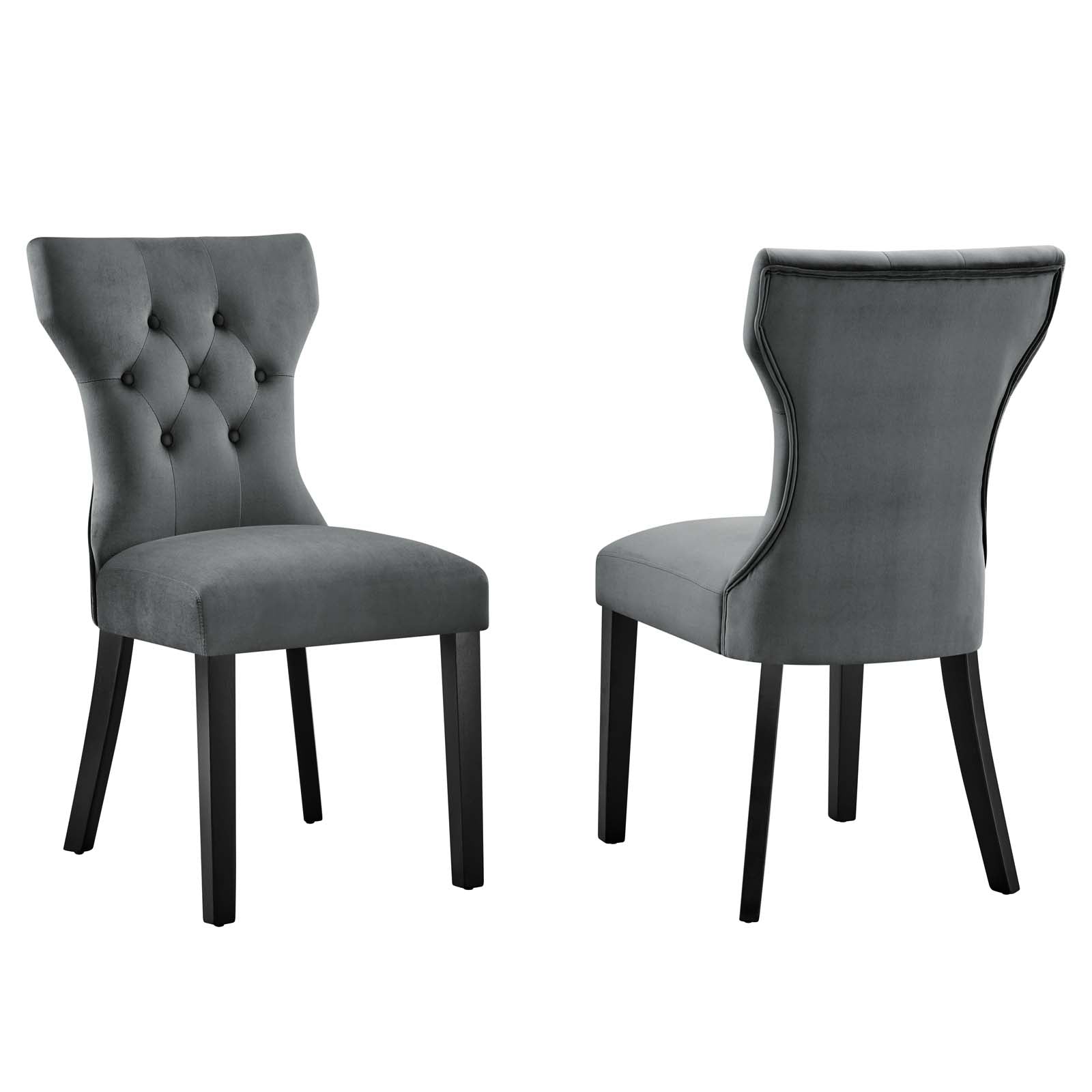 Silhouette Performance Velvet Dining Chairs - Set of 2 By Modway - EEI-5014 | Dining Chairs | Modishstore - 48
