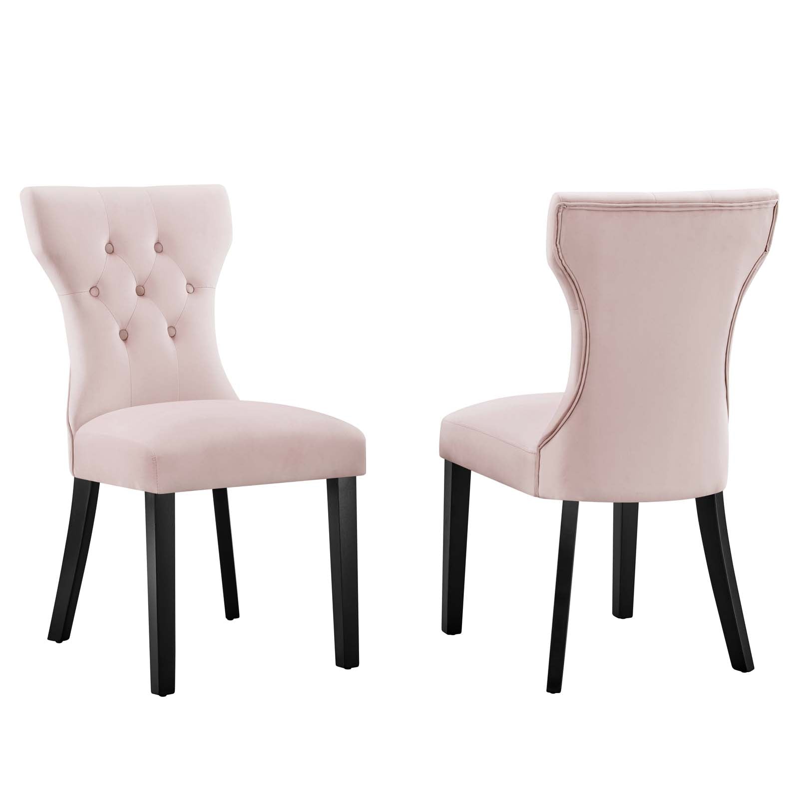 Silhouette Performance Velvet Dining Chairs - Set of 2 By Modway | Dining Chairs | Modishstore-72