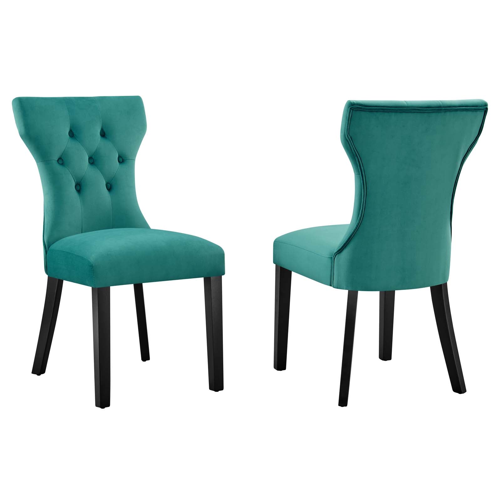 Silhouette Performance Velvet Dining Chairs - Set of 2 By Modway - EEI-5014 | Dining Chairs | Modishstore - 80